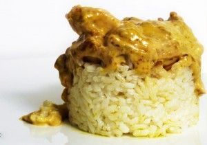 arroz con soja y pollo comeme