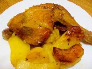 pollo al horno con patatas